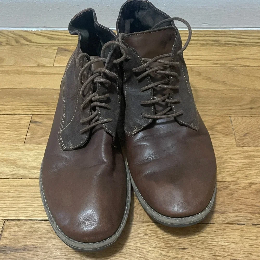 Steve Madden Garisonn Men's 12M Dark Brown Leather Suede‎ Lace Up Chukka Boots